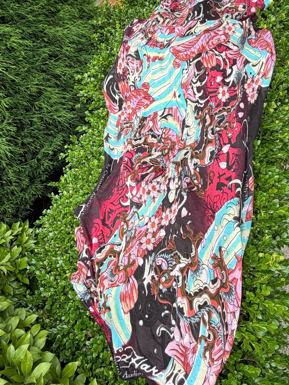 XL Sarong  style scarf  Vivid Multicolor Floral-Print Beach Cover up y2k